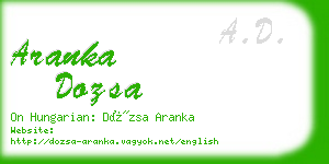 aranka dozsa business card